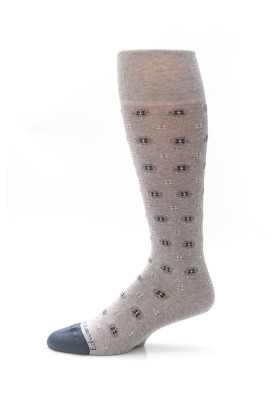 Grey/Navy Foulard Socks 