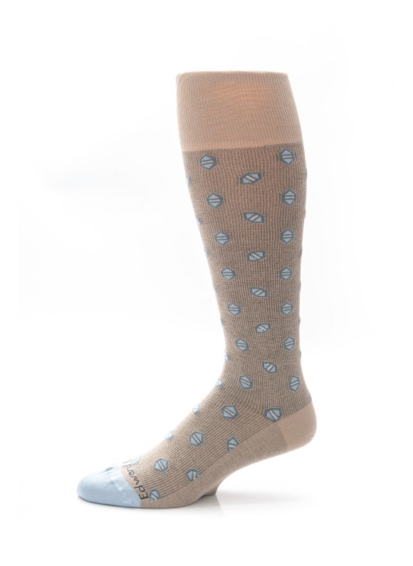 Tan/Ice Blue Geo Socks