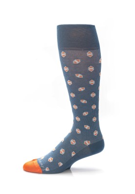 Blue Steel/Orange Geo Socks 