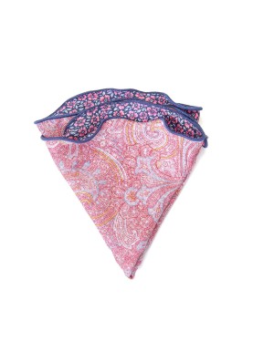 Pink Exploded Paisley/Floral Print Reversible Pocket Circle 