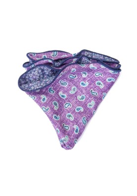 Purple Mini Paisley/Medallion Print Reversible Pocket Circle 