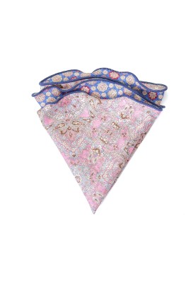 Pink/Med Blue Persian/Mini Medallions Print Reversible Pocket Circle 