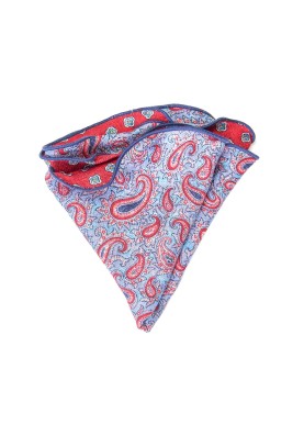 Blue/Brick Paisley/Neat Print Reversible Pocket Circle 