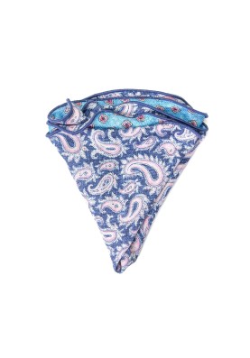 Denim/Sky Paisley/Neat Print Reversible Pocket Circle 