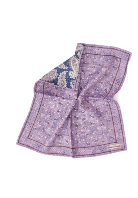 Lavender Dots/ Neat/Paisley Print Reversible Pocket Square 