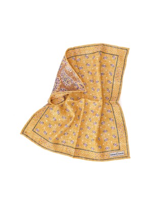 Yellow Dots/ Neat/Paisley Print Reversible Pocket Square 