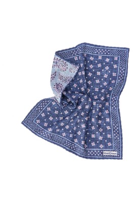 Denim Dots/ Neat/Paisley Print Reversible Pocket Square 