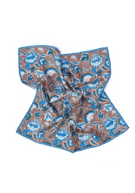 Walnut Floral Print Pocket Square 