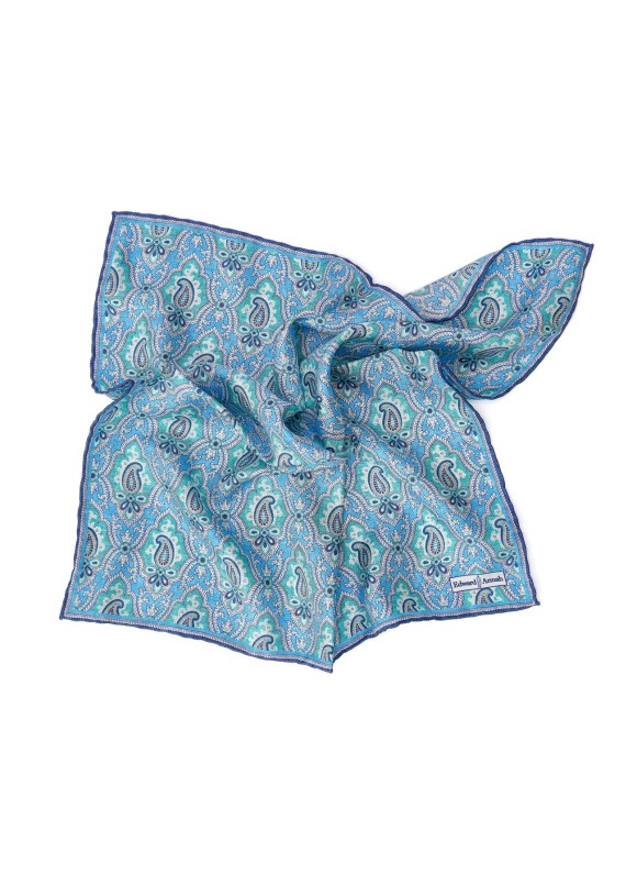 Sky Paisley/Quatrefoil Design Print Pocket Square