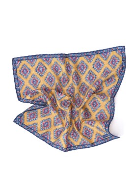 Mustard Quatrefoil Design Print Pocket Square 