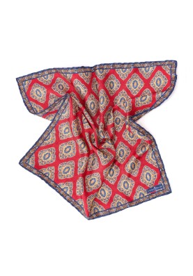 Red Quatrefoil Design Print Pocket Square 