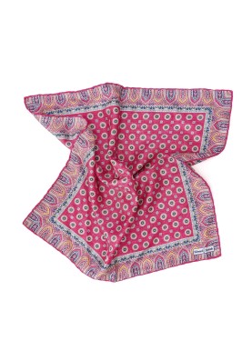 Fuchsia Neat Print Pocket Square 