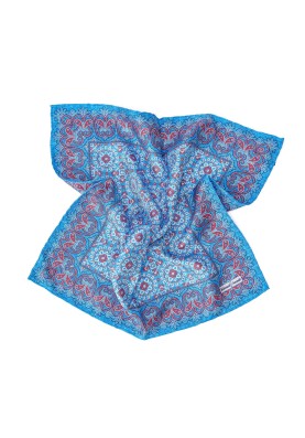 Deep Sky Arabesque Print Pocket Square 