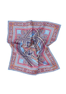 Sky Persian Print Pocket Square 