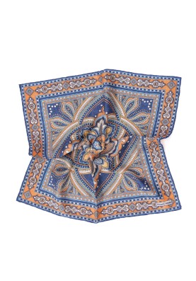 Denim Persian Print Pocket Square 