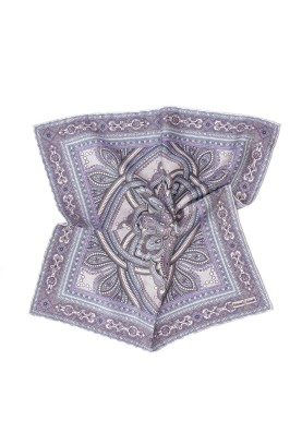 Gray Persian Print Pocket Square 