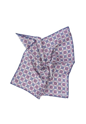 Beige Floral Lattice Print Pocket Square 