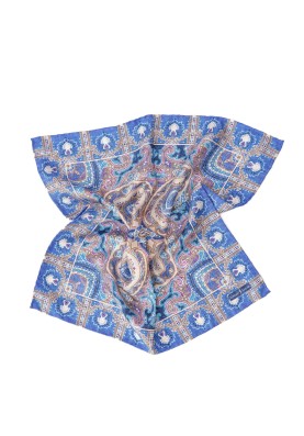 Denim Persian Design Print Pocket Square 