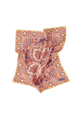 Mustard Persian Design Print Pocket Square 