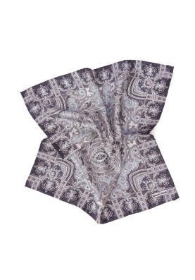 Black Persian Design Print Pocket Square 