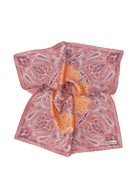 Orange Persian/Neat Design Print Pocket Square 