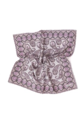 Gray Paisley Print Pocket Square 