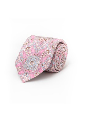 Pink/Lt. Blue PersianSilk Shappe Diamante Print Tie 