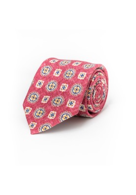 Rose MedallionsSilk Shappe Diamante Print Tie 