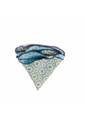 Apple/Sky Persian/Neat Print Silk Shappe Diamante Reversible Pocket Circle 