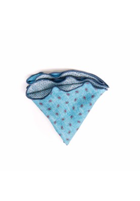 Sky Mini Pines/Neat Print Silk Shappe Diamante Reversible Pocket Circle 