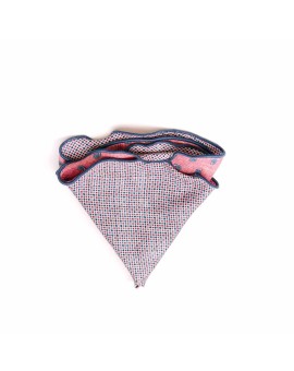 Pink  Mini Pines/Neat Print Silk Shappe Diamante Reversible Pocket Circle