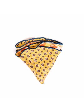 Marigold Neat/Camo Print Silk Shappe Diamante Reversible Pocket Circle
