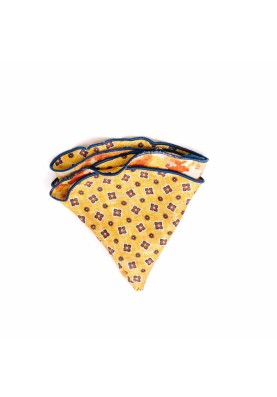 Marigold Neat/Camo Print Silk Shappe Diamante Reversible Pocket Circle 