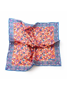 Red/Purple/Yellow/True Blue Floral Pocket Square