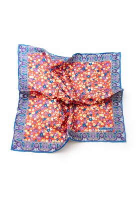 Red/Purple/Yellow/True Blue Floral Pocket Square 