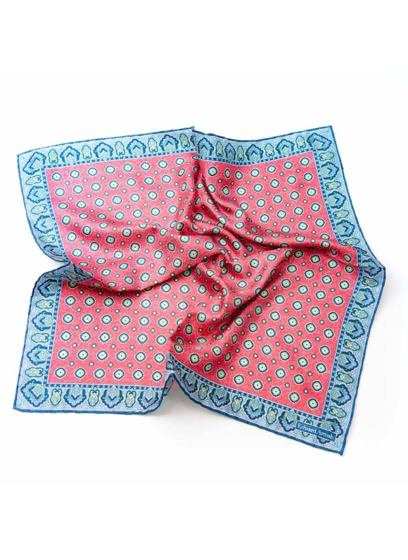 Cerie/Lawn Neat/Persian Border Print Pocket Square