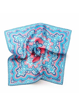 Rose/Blue Persian Print Pocket Square
