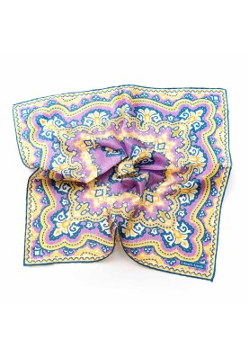 Purple/Yellow Persian Print Pocket Square 