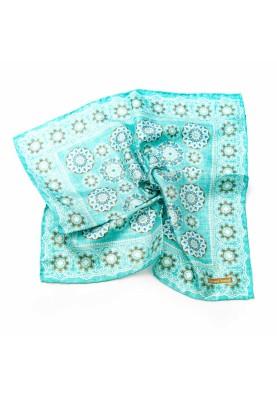 Lt. Sea Green/Olive Medallions Print Pocket Square 