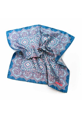 Blue/White Persian Print Pocket Square 