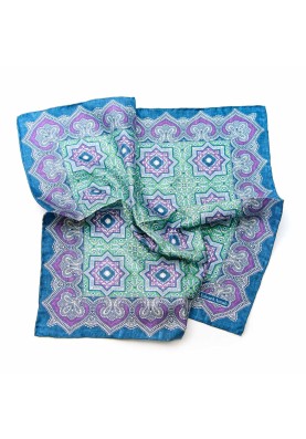 Green/Purple Persian Print Pocket Square 