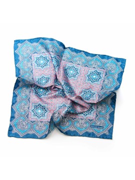 Rose/Blue Persian Print Pocket Square