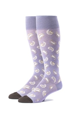 Lilac/Dk. Brown Pine Paisley Melange  Socks 