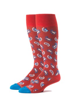 Red/Blue Pine Paisley Melange  Socks