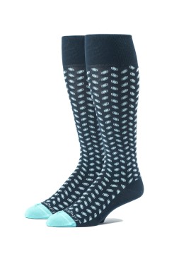 Navy/Ice Blue Oc Geo Neat Socks