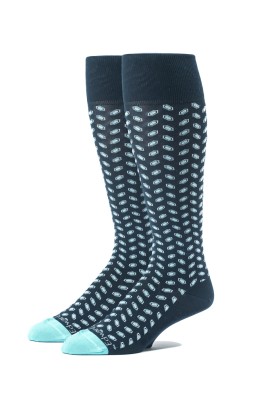 Navy/Ice Blue Oc Geo Neat Socks 