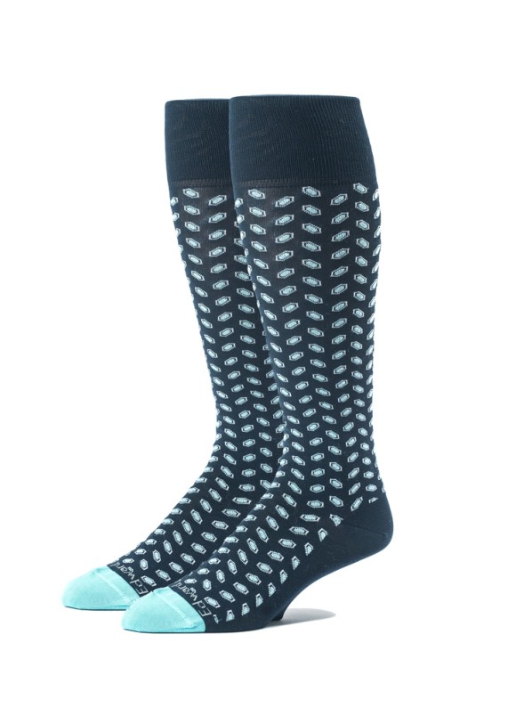 Navy/Ice Blue Oc Geo Neat Socks