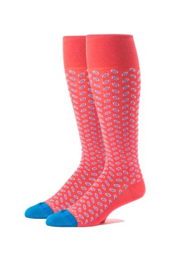 Coral/Blue Oc Geo Neat Socks