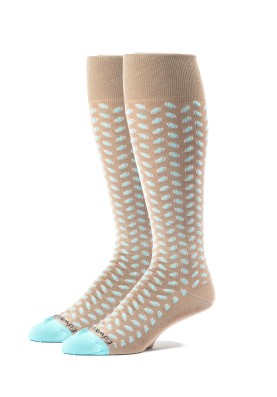 Floral White/Ice Blue Oc Neat Socks 