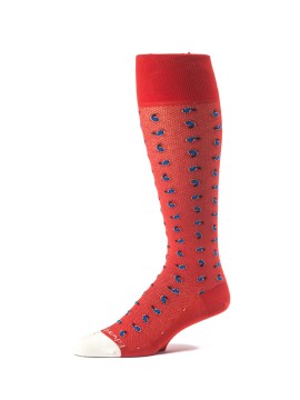 Red/Beige Oc Mini Pines Melange Socks